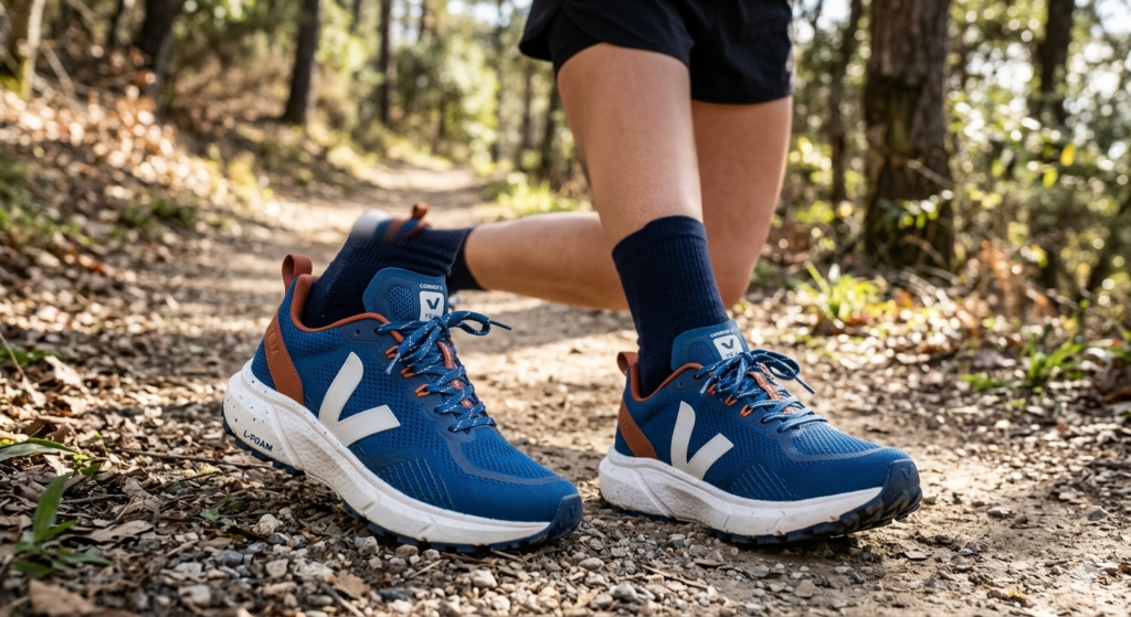 Detailed view of veja sneakers women Condor 3 performance running shoe with L-Foam technology.